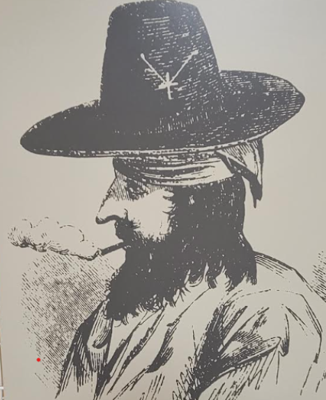 Santa Fe Trail trader with wagons