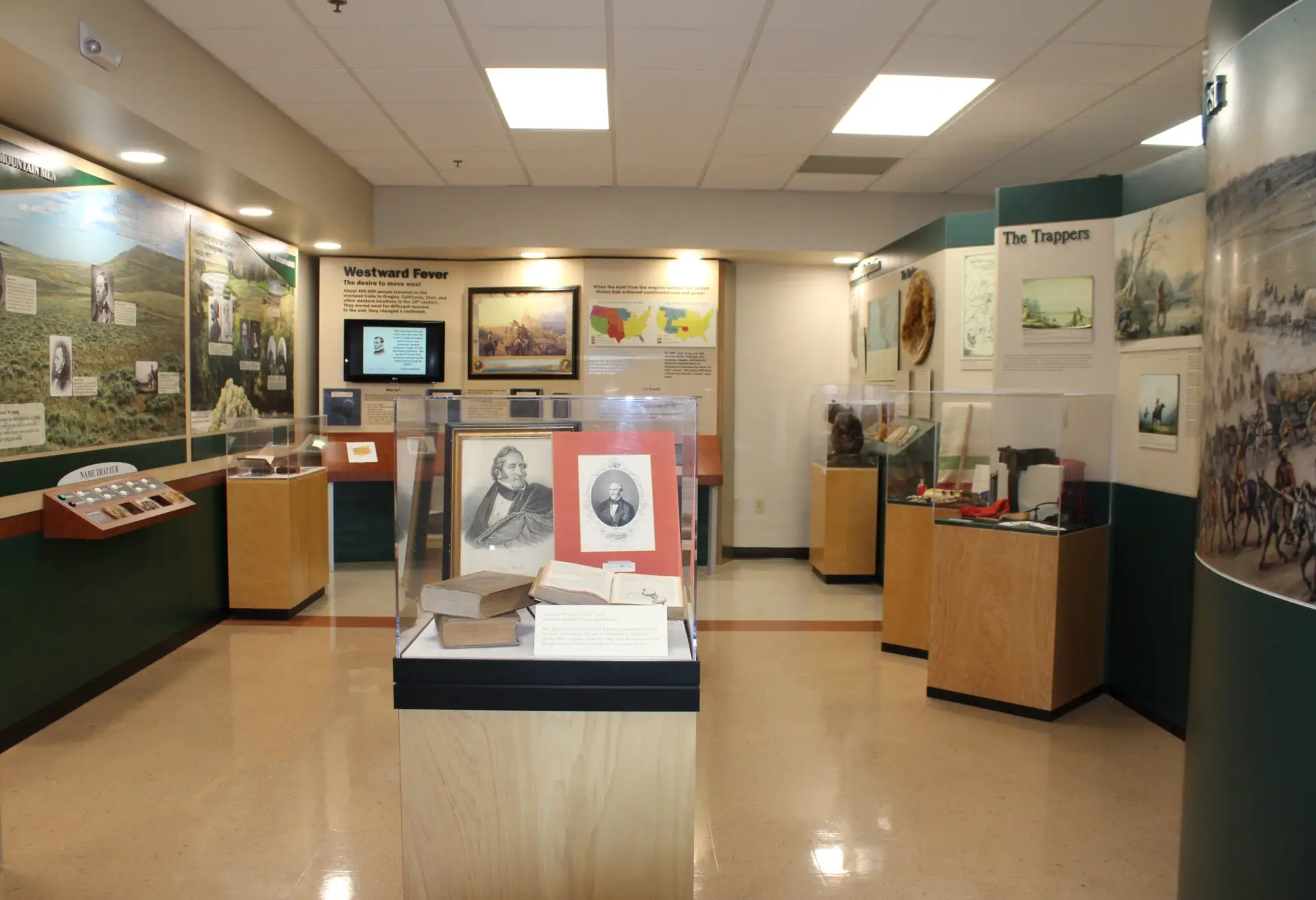 Exhibits inside the National Frontier Trails Museum